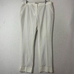Dana Buchman dress pants sz 14 straight winter white mid rise minimalist NEW